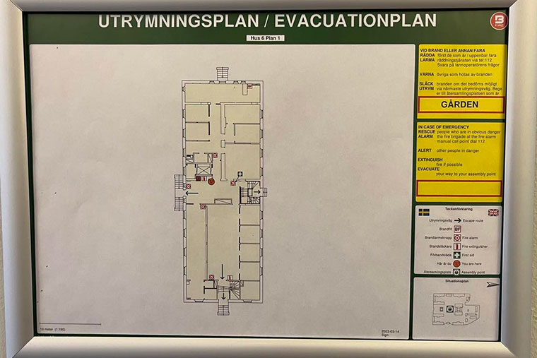 Example of evacuation route 